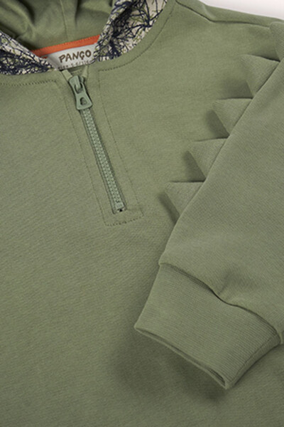 Erkek Bebek Kapüşonlu Haki Sweatshirt - 040-Haki - 3
