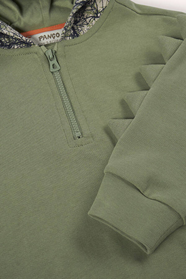 Erkek Bebek Kapüşonlu Haki Sweatshirt - 040-Haki - 3