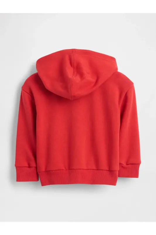 Erkek Bebek Kırmızı Gap Logo Relaxed Fermuarlı Sweatshirt-Kırmızı - 3