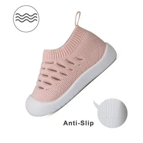 Baby First Walking Shoes Toddler Infant Boys Girls Baby Sneakers Breathable Non-Slip Indoor Floor Baby Sock Slipper with Soft Sole Cotton Mesh - 5