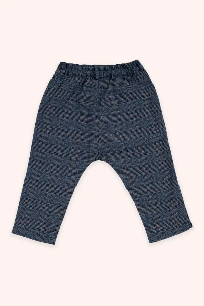 Erkek Bebek Lacivert Ekose Pantolon - 2