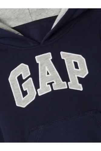 Erkek Bebek Lacivert Gap Logo Kapüşonlu Sweatshirt - Lacivert-003 