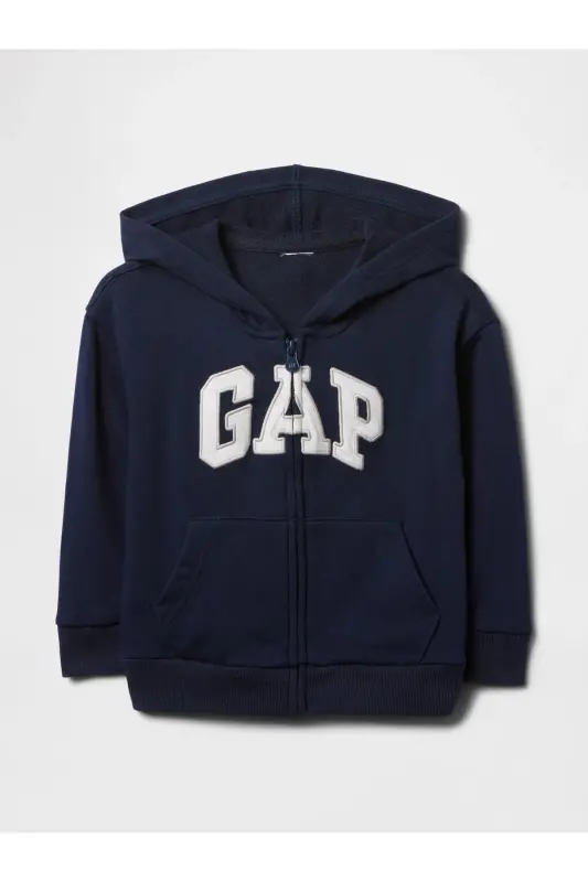 Erkek Bebek Lacivert Logo Relaxed Fermuarlı Sweatshirt - Lacivert-002 - GAP