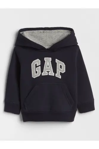 Erkek Bebek Lacivert Gap Logo Kapüşonlu Sweatshirt-Lacivert 