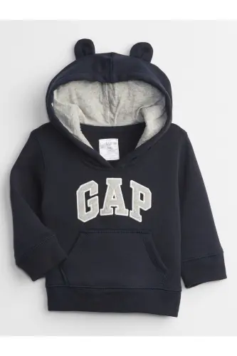 Erkek Bebek Lacivert Gap Logo Kapüşonlu Sweatshirt-Lacivert - 3