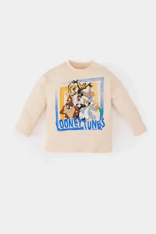 Erkek Bebek Looney Tunes Bisiklet Yaka Uzun Kollu Tişört E4708A525SP - 2