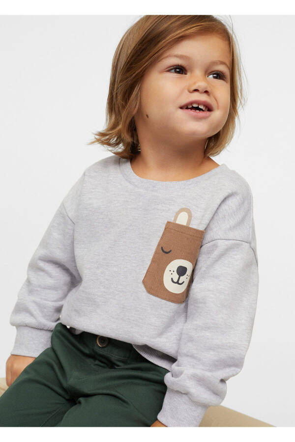 Erkek Bebek Metal Gri Sweatshirt - 6