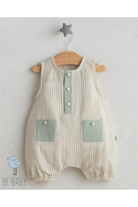 Erkek Bebek Müslin Tulum - Romper - 1