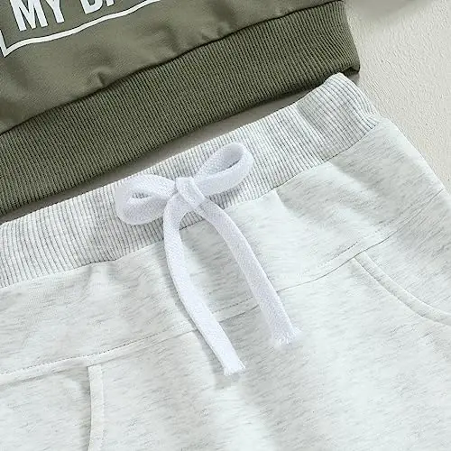 Baby Boy Fall Clothes Set Long Sleeve Letter Print Sweatshirt Pants Toddler Infant Outfits 6 12 18 24 Months 2T - 6