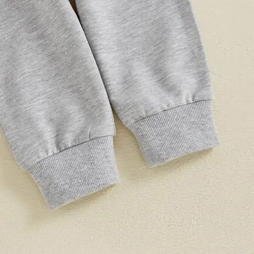 Baby Boy Fall Clothes Set Long Sleeve Letter Print Sweatshirt Pants Toddler Infant Outfits 6 12 18 24 Months 2T - 7