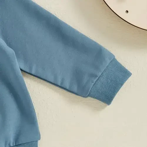 Baby Boy Fall Clothes Set Long Sleeve Letter Print Sweatshirt Pants Toddler Infant Outfits 6 12 18 24 Months 2T - 5