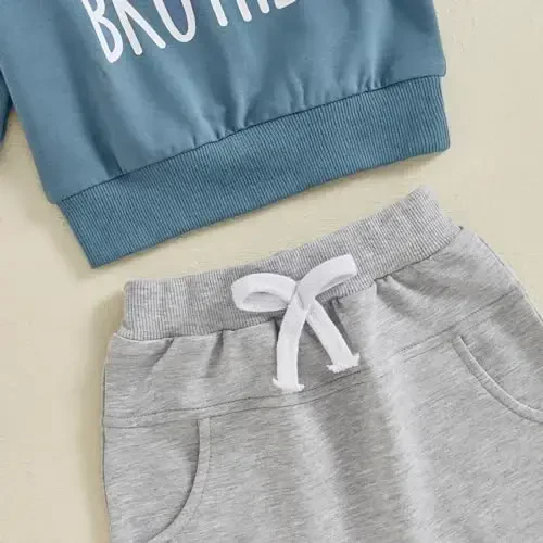 Baby Boy Fall Clothes Set Long Sleeve Letter Print Sweatshirt Pants Toddler Infant Outfits 6 12 18 24 Months 2T - 6