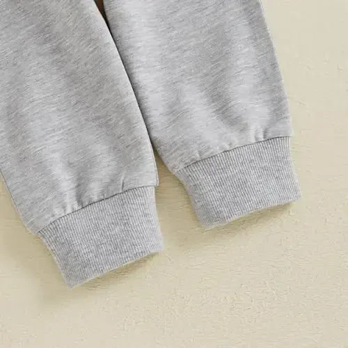 Baby Boy Fall Clothes Set Long Sleeve Letter Print Sweatshirt Pants Toddler Infant Outfits 6 12 18 24 Months 2T - 7
