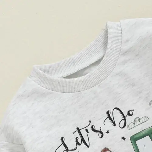 Baby Boy Fall Clothes Set Long Sleeve Letter Print Sweatshirt Pants Toddler Infant Outfits 6 12 18 24 Months 2T - 4