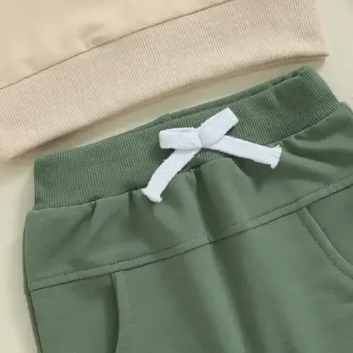 Baby Boy Fall Clothes Set Long Sleeve Letter Print Sweatshirt Pants Toddler Infant Outfits 6 12 18 24 Months 2T - 6