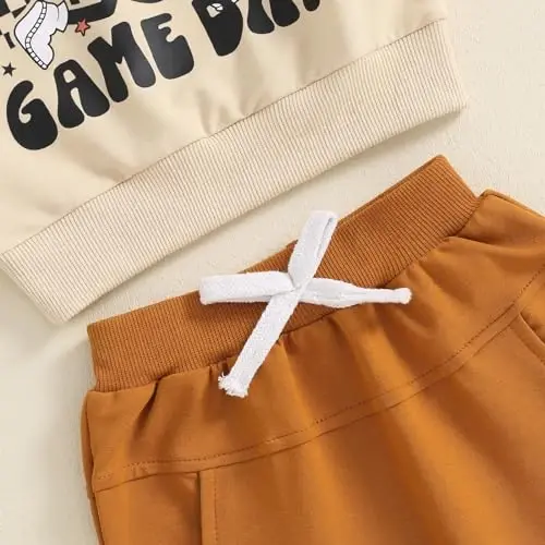 Baby Boy Fall Clothes Set Long Sleeve Letter Print Sweatshirt Pants Toddler Infant Outfits 6 12 18 24 Months 2T - 6