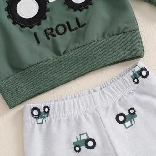 Baby Boy Fall Clothes Set Long Sleeve Letter Print Sweatshirt Pants Toddler Infant Outfits 6 12 18 24 Months 2T - 6