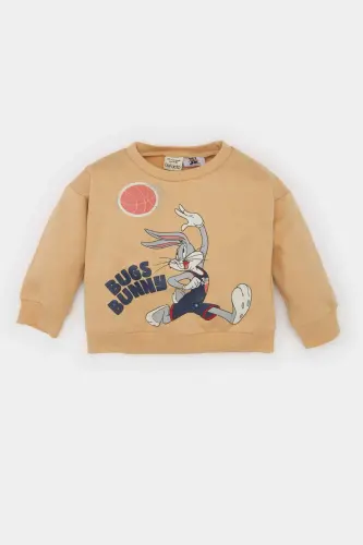 Erkek Bebek Space Jam Bisiklet Yaka İçi Yumuşak Tüylü Sweatshirt D4605A524AU - Bej-BG269 - 1