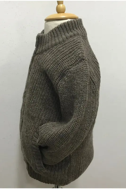 ERKEK BEBEK TRİKO FERMUARLI HIRKA - VİZON - 2
