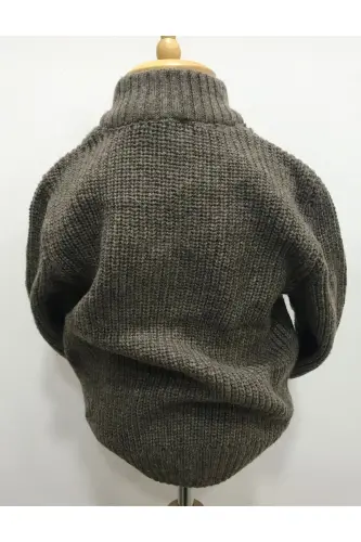 ERKEK BEBEK TRİKO FERMUARLI HIRKA - VİZON - 5