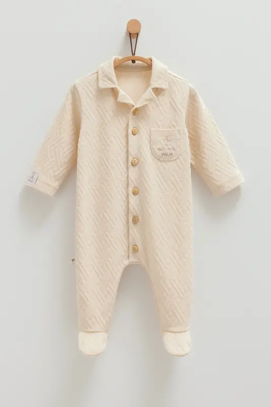 ERKEK BEBEK TULUMU NATURAL PALM SERİSİ (1-3 , 3-6 AYLAR PATİKLİ 6-9 , 9-12 AYLAR PATİKSİZ) - Bej - 1