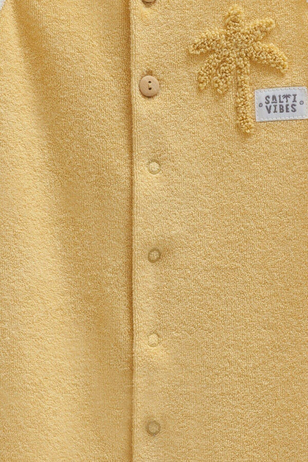 ERKEK BEBEK TULUMU %100 PAMUK PALMİYE DESENLİ-Hardal - 2