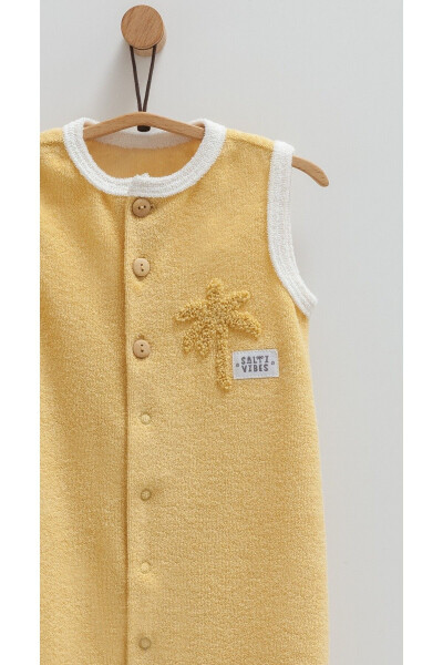 ERKEK BEBEK TULUMU %100 PAMUK PALMİYE DESENLİ-Hardal - 3