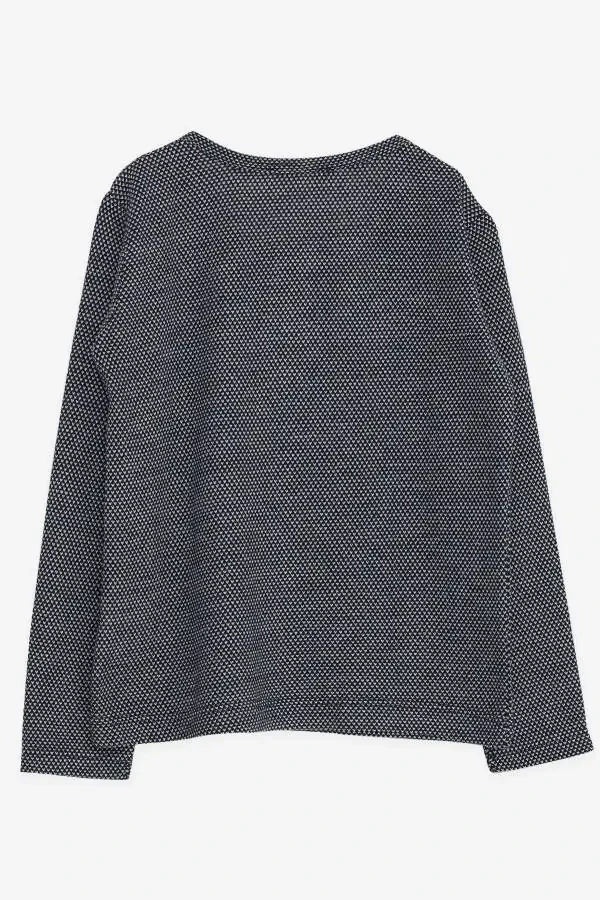 Erkek Bebek Uzun Kollu Tişört Desenli Armalı 9 Ay-3 Yaş, Lacivert - 2