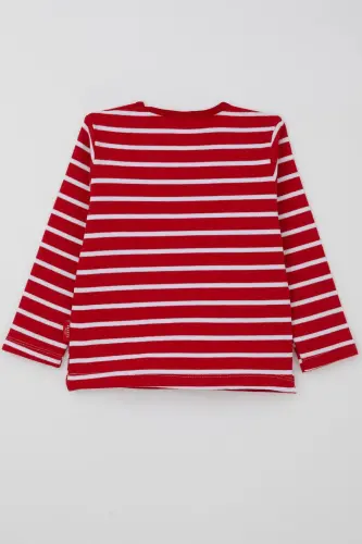 Erkek Bebek Uzun Kollu Tişört Patlı 9 Ay-3 Yaş, Kırmızı-Kırmızı - BREEZE (1)
