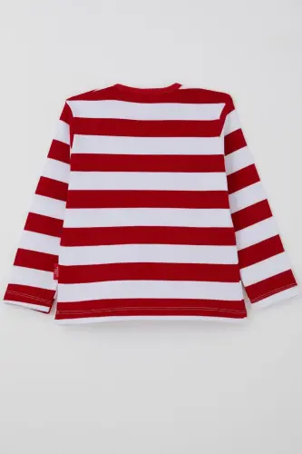 Erkek Bebek Uzun Kollu Tişört Patlı 9 Ay-3 Yaş, Kırmızı-Kırmızı - BREEZE (1)