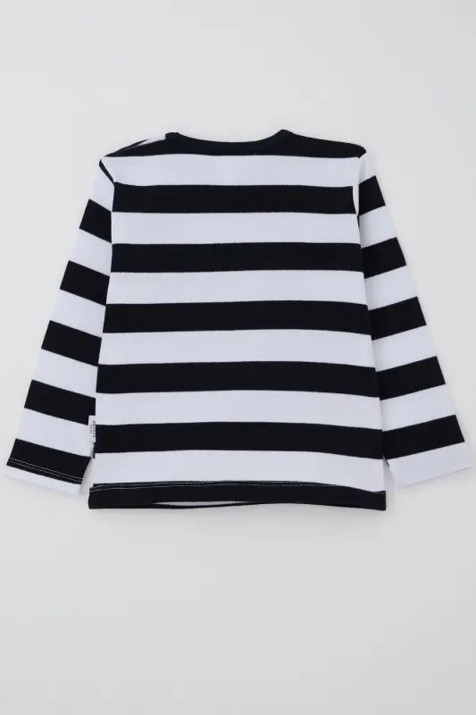 Erkek Bebek Uzun Kollu Tişört Patlı 9 Ay-3 Yaş, Lacivert-Lacivert - 4