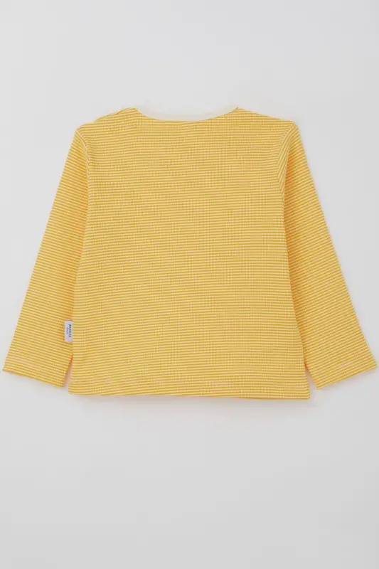 Erkek Bebek Uzun Kollu Tişört Patlı 9 Ay-3 Yaş, Sarı-Sarı - 2