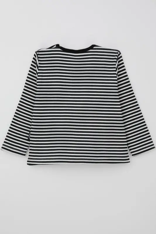 Erkek Bebek Uzun Kollu Tişört Patlı 9 Ay-3 Yaş, Siyah-Siyah - 2