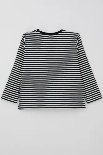 Erkek Bebek Uzun Kollu Tişört Patlı 9 Ay-3 Yaş, Siyah-Siyah - 2