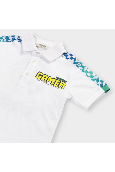 Erkek Bebek Beyaz Polo Yaka Tişört - 6
