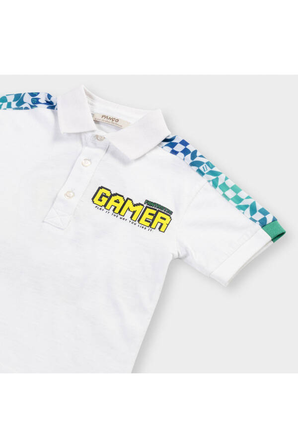 Erkek Bebek Beyaz Polo Yaka Tişört - 6