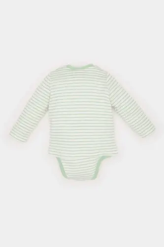 Bisiklet Yaka Araç Baskılı Uzun Kollu Çıtçıtlı Body Erkek Bebek Yenidoğan E2456A525SP - Ekru-ER105 - 4