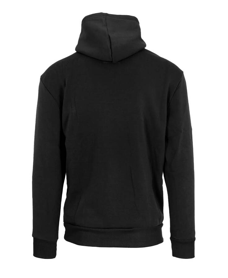 Erkek Beden Fazlası Slim Fit Polar Astarlı Kapüşonlu Sweatshirt Siyah - 2