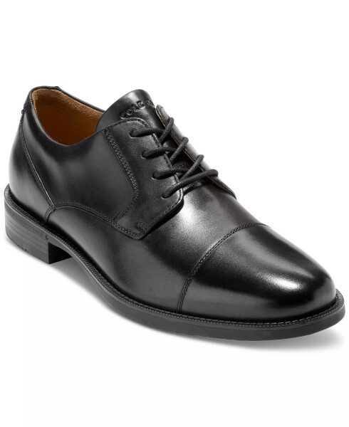 Erkek Bedford Cap Toe Oxford Deri Ayakkabı Siyah - 1