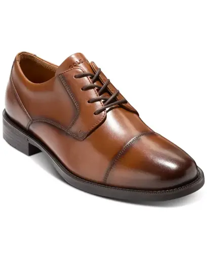 Men's Bedford Cap Toe Oxford Dress Shoe - British Tan - 4