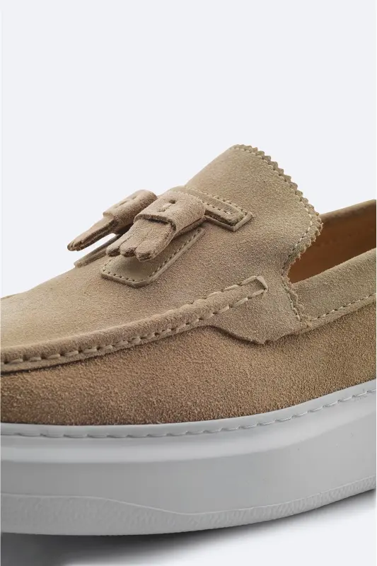 Erkek Bej %100 Süet Hafif Loafer Ayakkabı A41Y8029-Bej - 3
