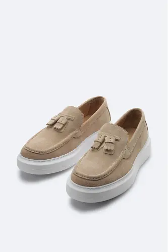 Erkek Bej %100 Süet Hafif Loafer Ayakkabı A41Y8029 - Bej - AVVA (1)