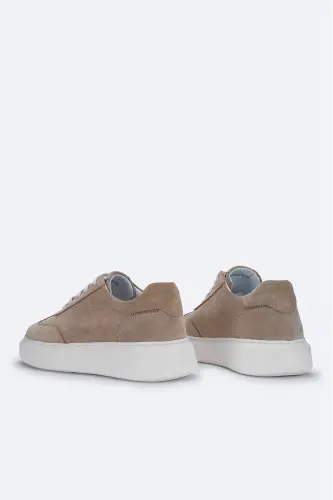 Erkek Bej %100 Süet Esnek Taban Hafif Casual Ayakkabı B008002 - Bej - 4