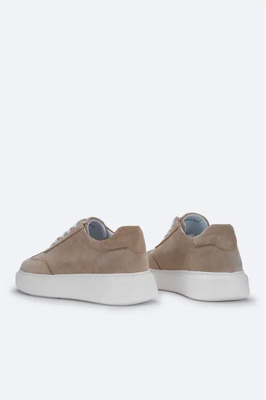 Erkek Bej %100 Süet Esnek Taban Hafif Casual Ayakkabı B008002 - Bej - 4