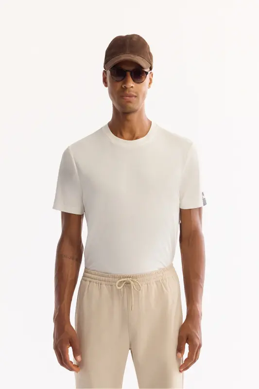 Erkek Bej Beli Lastikli Bağcıklı Duble Paça Jogger Relaxed Fit Pantolon E003000 - Bej - 6