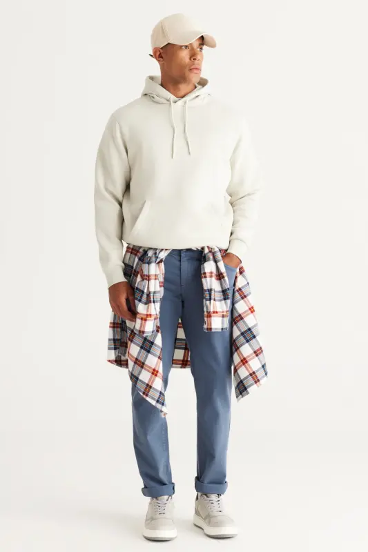 Erkek Bej-Haki 2'li Paket Pamuklu İçi Polarlı Sweatshirt Kapüşonlu Kanguru Cepli Standart Fit - BEJ HAKI - 5