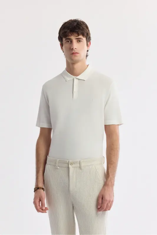 Erkek Bej Klasik Bel Viskon Karışımlı Gofreli Relaxed Fit Pantolon A51Y3044 - Bej - 7