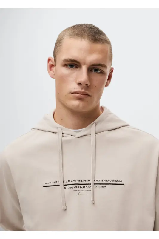 Erkek Bej Sweatshirt 37000834-Buz Rengi - 5