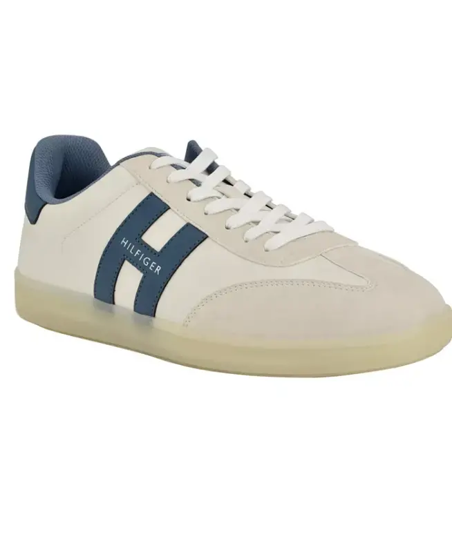 Men's Berge T-Toe Casual Sneakers - White, Teal multi - TOMMY HILFIGER