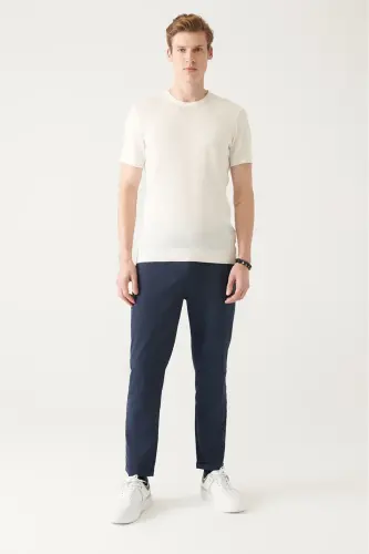Erkek Beyaz Soft Touch Bisiklet Yaka Basic Triko T-Shirt A31Y5133 - Beyaz - 4